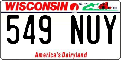 WI license plate 549NUY