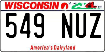 WI license plate 549NUZ