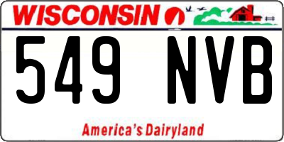 WI license plate 549NVB