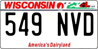 WI license plate 549NVD