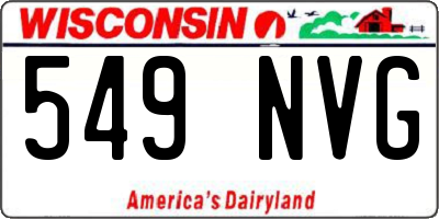 WI license plate 549NVG
