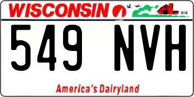 WI license plate 549NVH