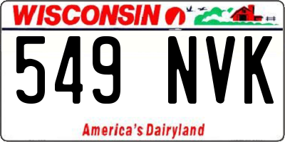 WI license plate 549NVK