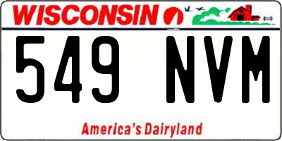 WI license plate 549NVM