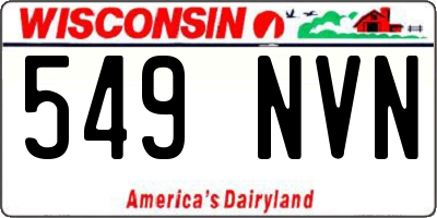 WI license plate 549NVN