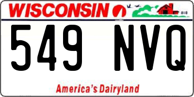 WI license plate 549NVQ