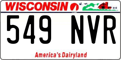 WI license plate 549NVR