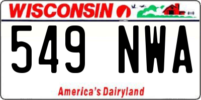 WI license plate 549NWA