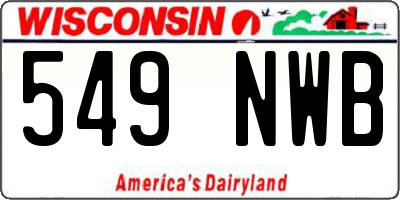 WI license plate 549NWB