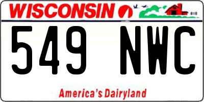 WI license plate 549NWC