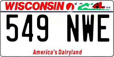 WI license plate 549NWE