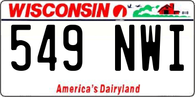 WI license plate 549NWI