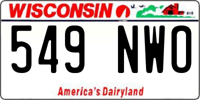 WI license plate 549NWO
