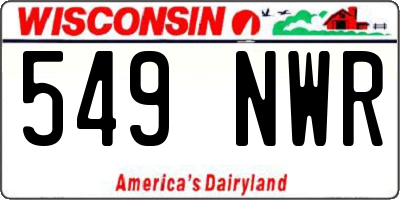 WI license plate 549NWR