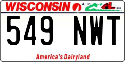 WI license plate 549NWT