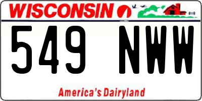 WI license plate 549NWW