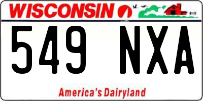 WI license plate 549NXA
