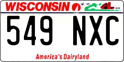 WI license plate 549NXC