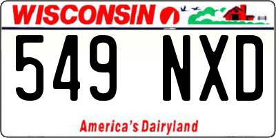 WI license plate 549NXD