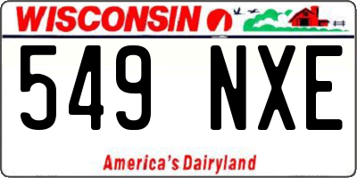 WI license plate 549NXE