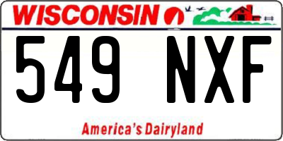 WI license plate 549NXF