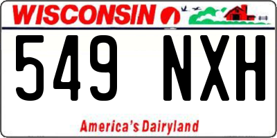 WI license plate 549NXH