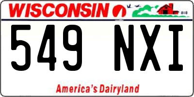 WI license plate 549NXI