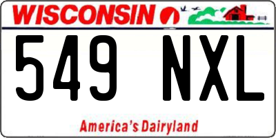 WI license plate 549NXL