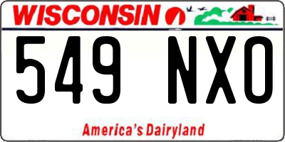 WI license plate 549NXO