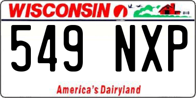 WI license plate 549NXP