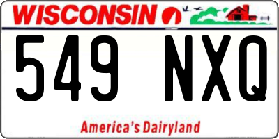 WI license plate 549NXQ