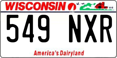 WI license plate 549NXR