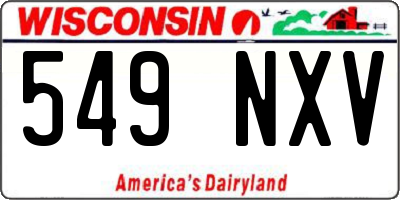 WI license plate 549NXV