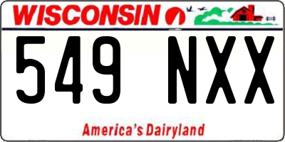 WI license plate 549NXX