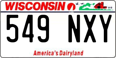 WI license plate 549NXY