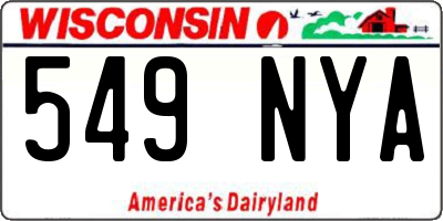 WI license plate 549NYA