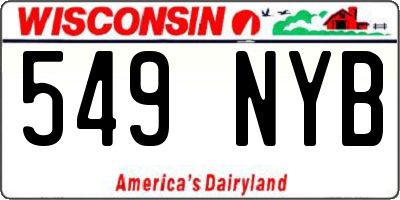 WI license plate 549NYB