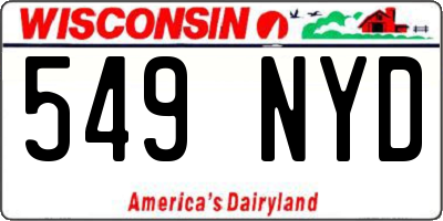 WI license plate 549NYD