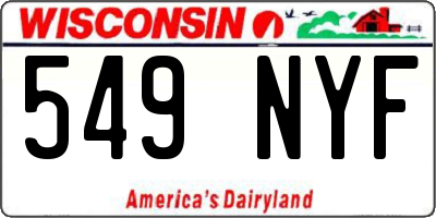 WI license plate 549NYF