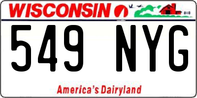 WI license plate 549NYG