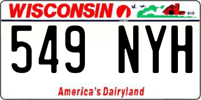 WI license plate 549NYH