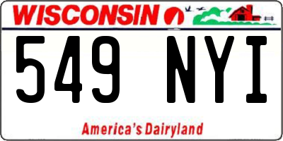 WI license plate 549NYI