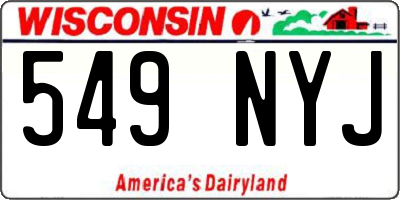 WI license plate 549NYJ