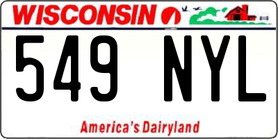WI license plate 549NYL