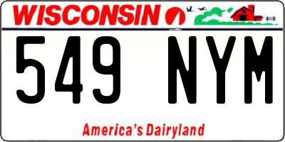 WI license plate 549NYM