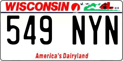 WI license plate 549NYN