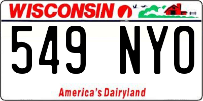 WI license plate 549NYO