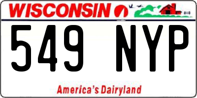 WI license plate 549NYP