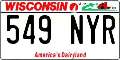 WI license plate 549NYR
