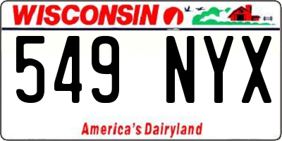 WI license plate 549NYX